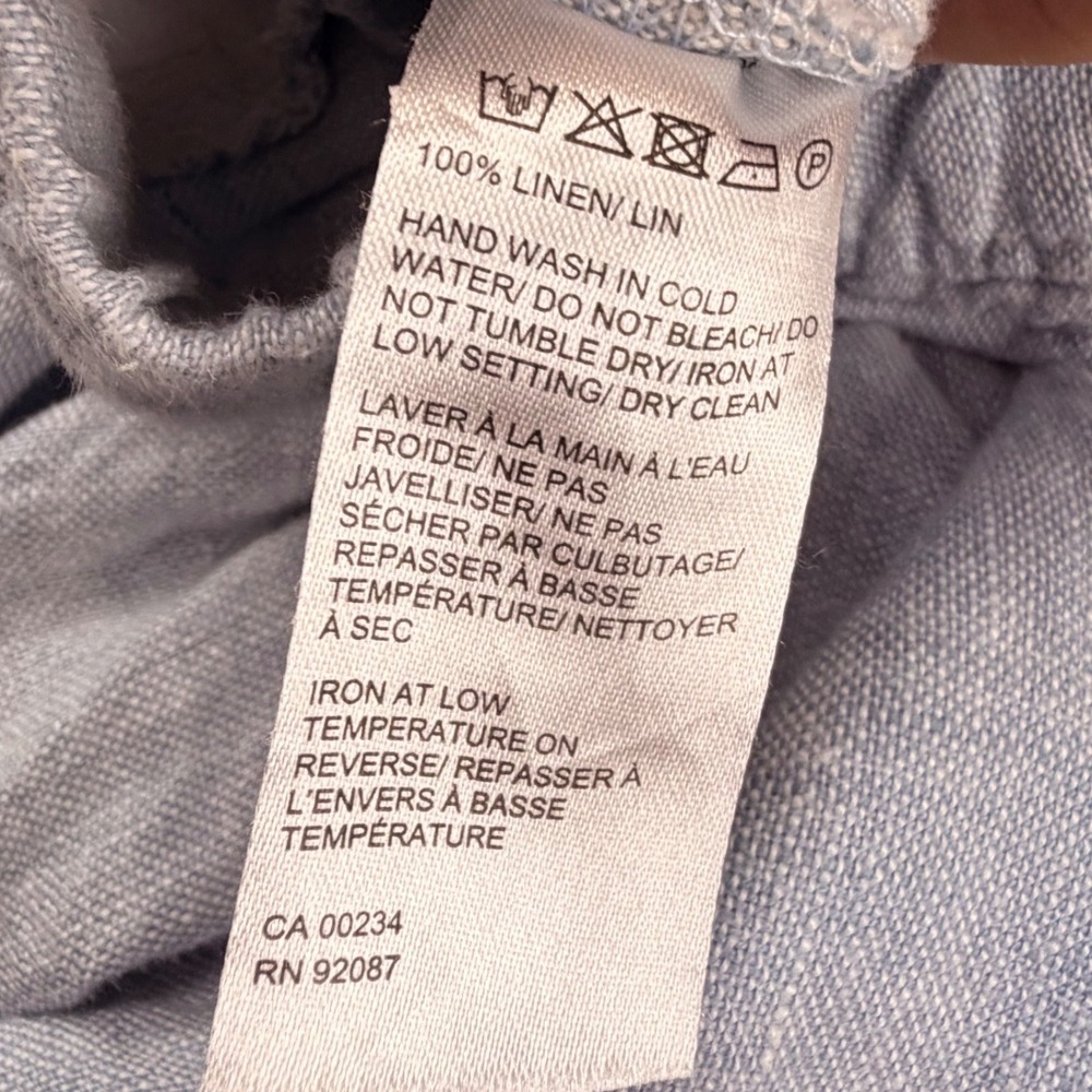Saks Fifth Avenue Light Blue 100% Linen Jogger Pants Mens Medium Drawstring - Picture 4 of 6